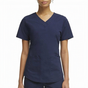 Scrubstar Women's Polyester/Cotton Blend Navy Blue Scrub Top - Size Small